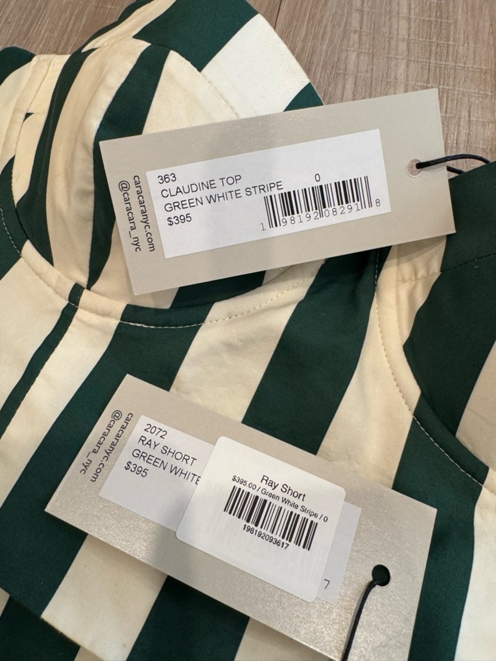 Cara Cara Green & White Striped Two-Piece Set with Woven Belt - Picture 9 of 11